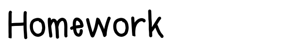 Homework font preview